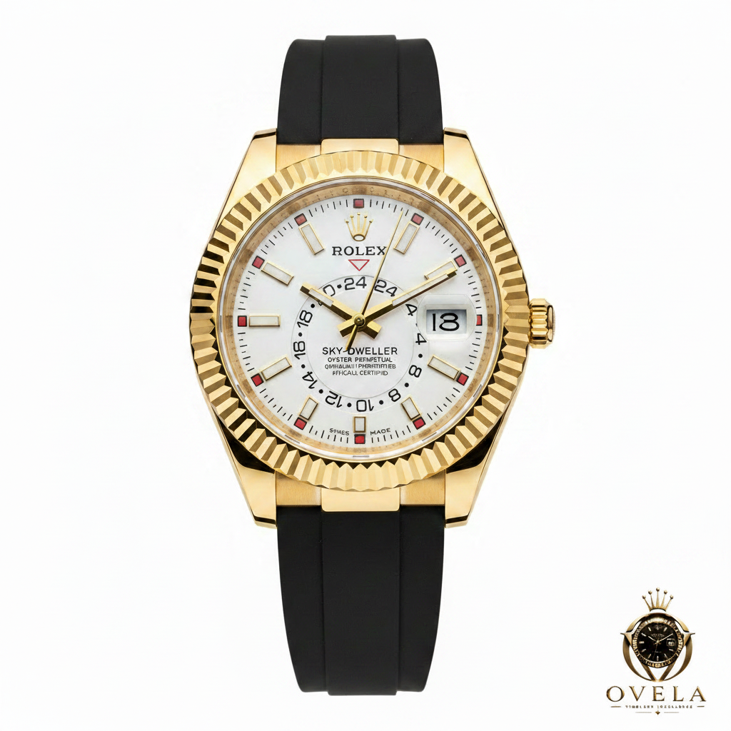 Rolex Sky-Dweller - Fond blanc avec logo OVELA