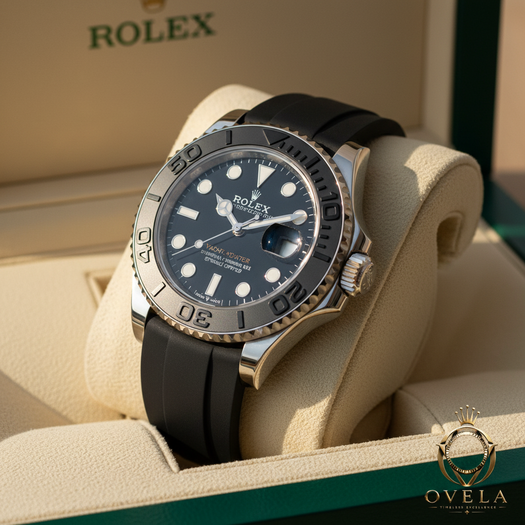 Rolex Yacht-Master Or Blanc - Coussin boîte avec logo OVELA