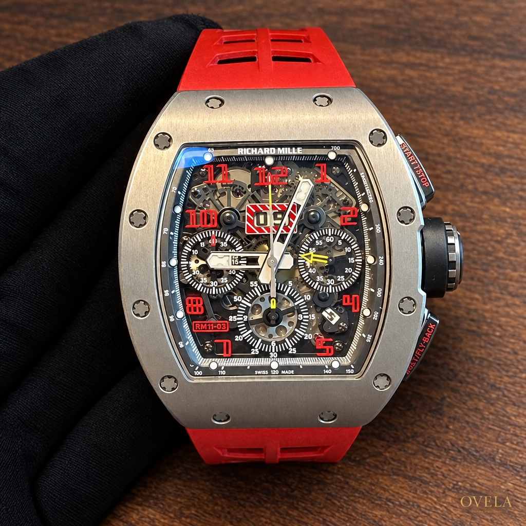 Richard Mille RM11-03 gants noirs surface bois
