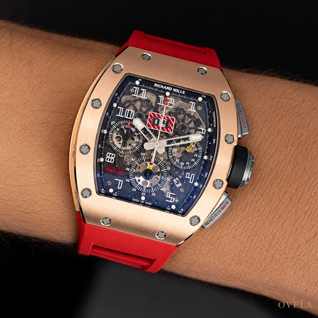 Richard Mille RM11-03 Or Rose sur poignet