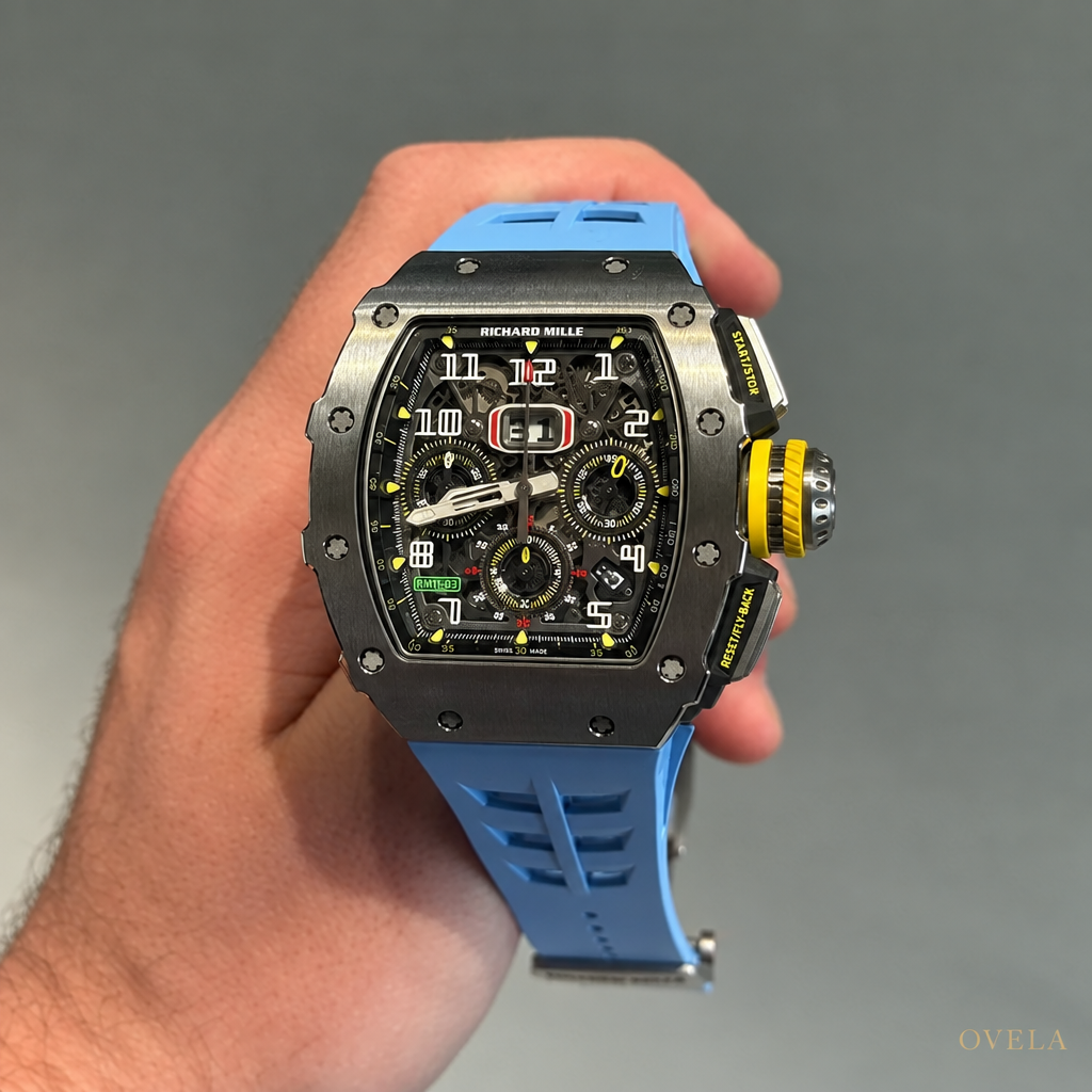 Richard Mille RM11-03 Titane bleu ciel sur poignet