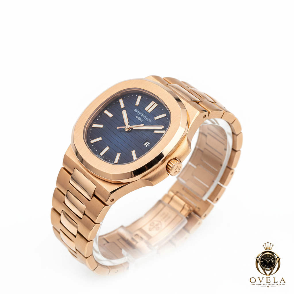Patek Philippe Nautilus Or Rose - Vue profil latéral