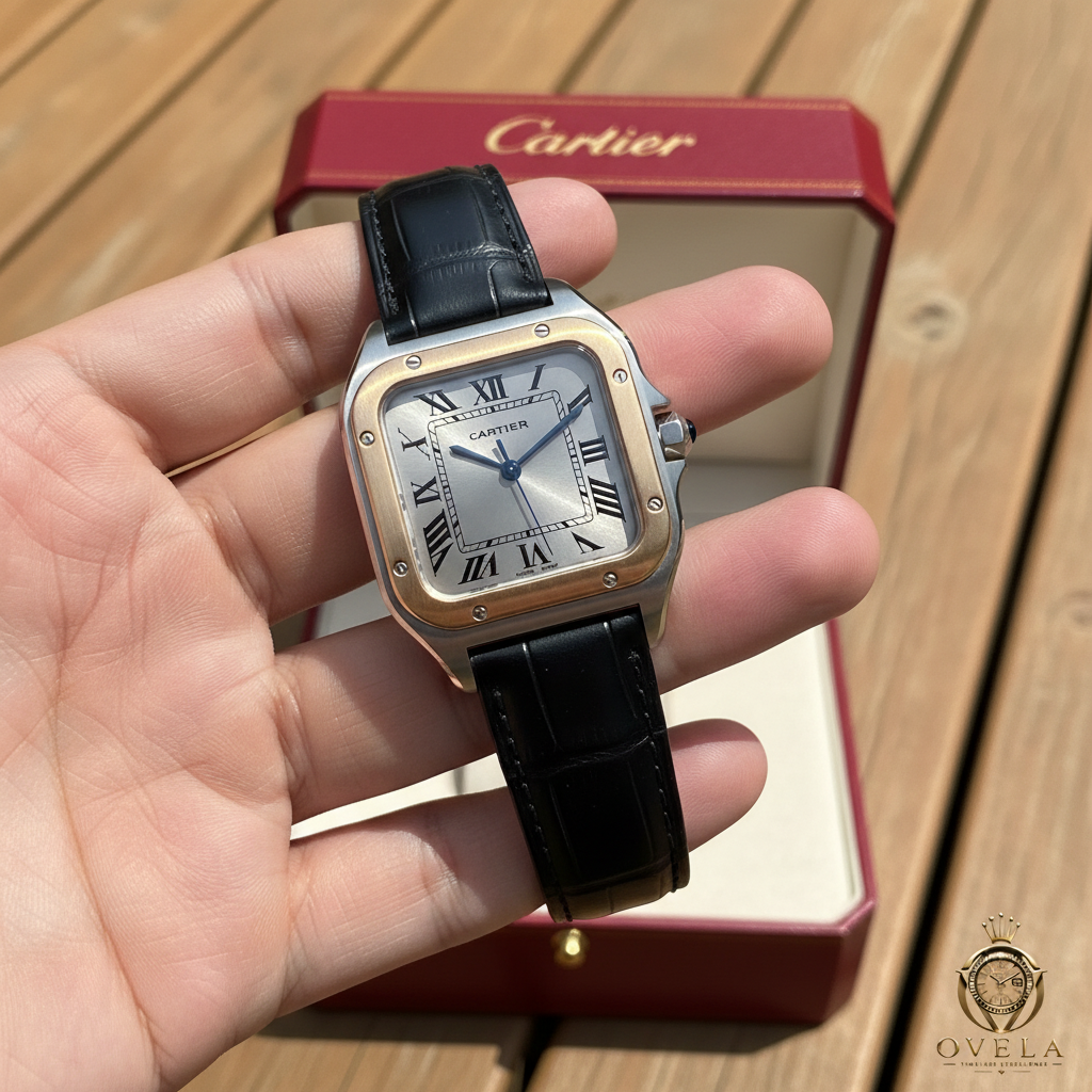 Cartier Santos-Dumont - Boîte rouge avec logo OVELA