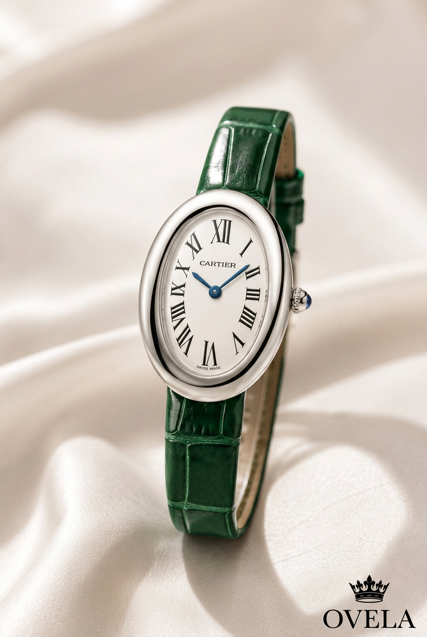Montre sur satin avec logo OVELA