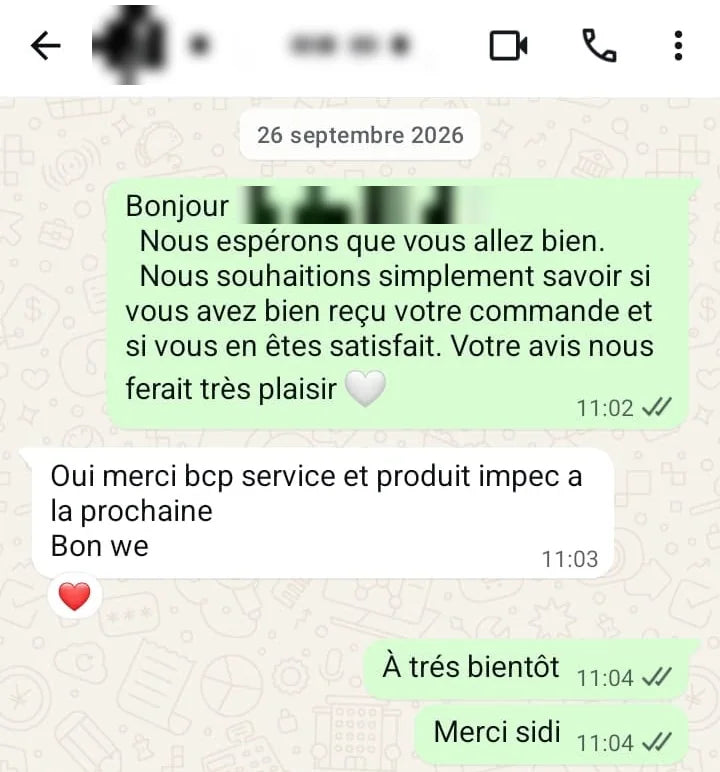 Avis client WhatsApp