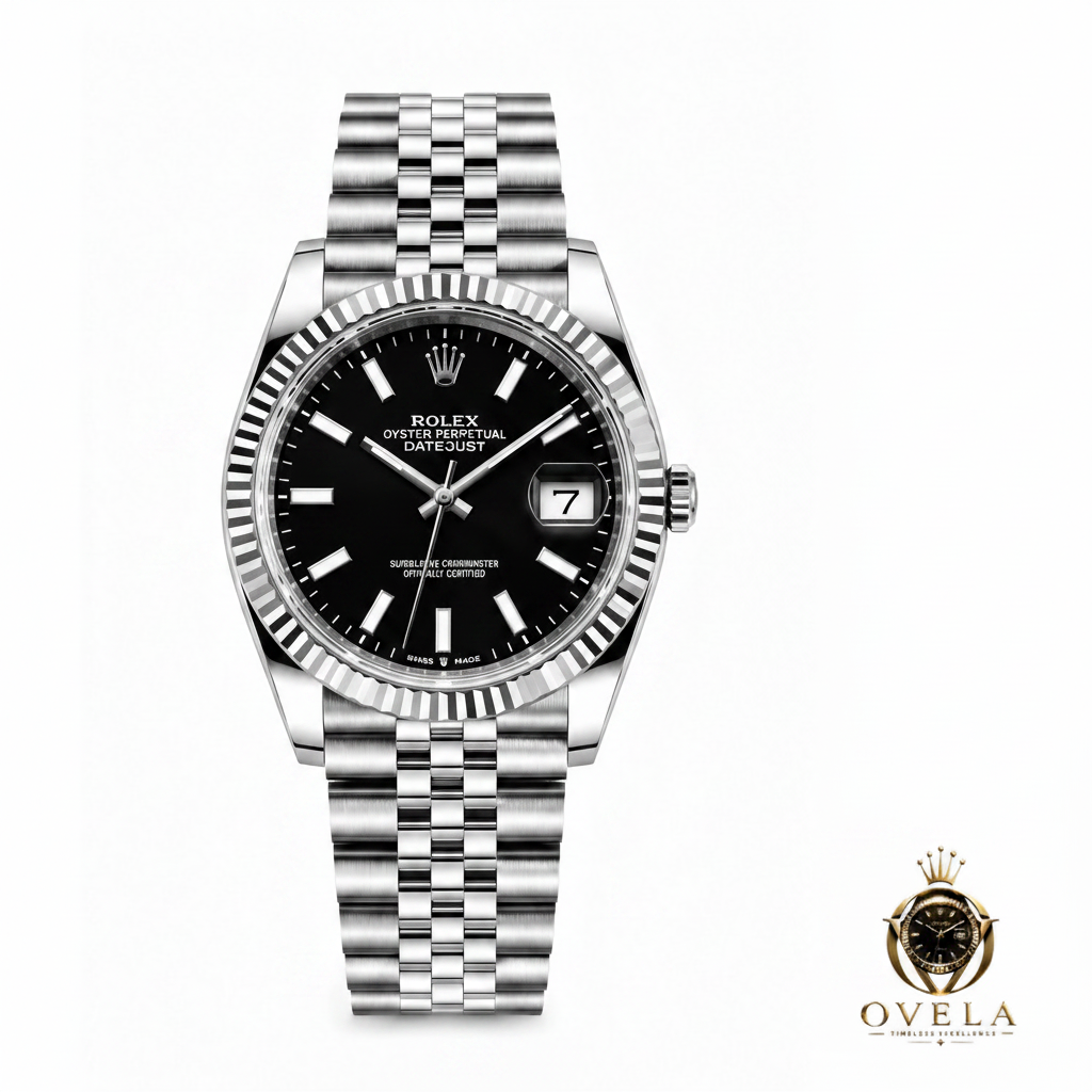 Rolex Datejust 36 wrist blanc + OVELA