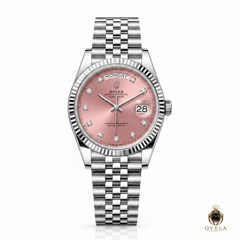 Rolex Day-Date fond blanc + OVELA
