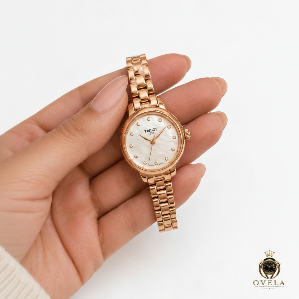 Tissot Flamingo diamants main + OVELA